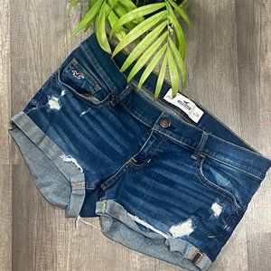 Hollister Mid Wash Distressed Shorts